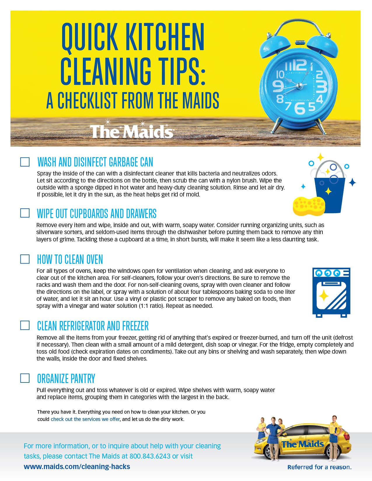 kitchen cleaning tips infographic